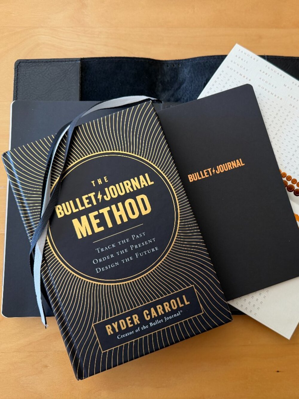 Luxury Chic Leather cover with Bullet Journal Hardcover Journal and book.